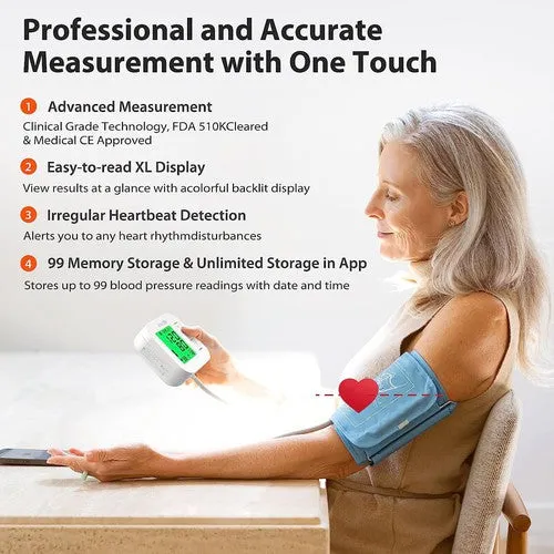 iHealth Track Smart Upper Arm Blood Pressure Monitor, Bluetooth