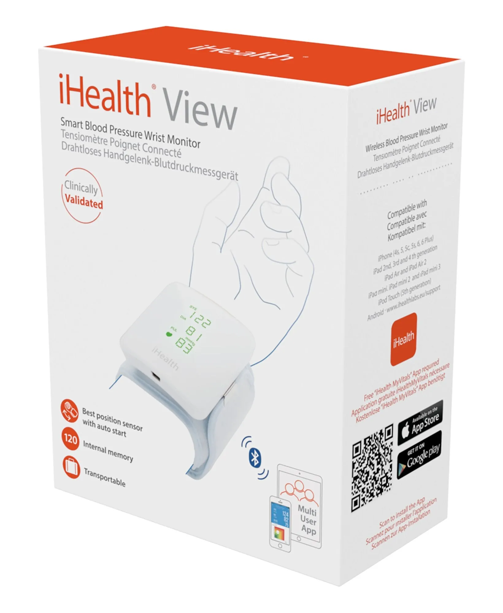 iHealth VIEW BP7S Smart Wrist Blood Pressure Monitor with Display