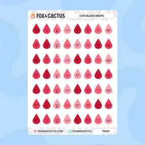 Kawaii Blood Drop Stickers