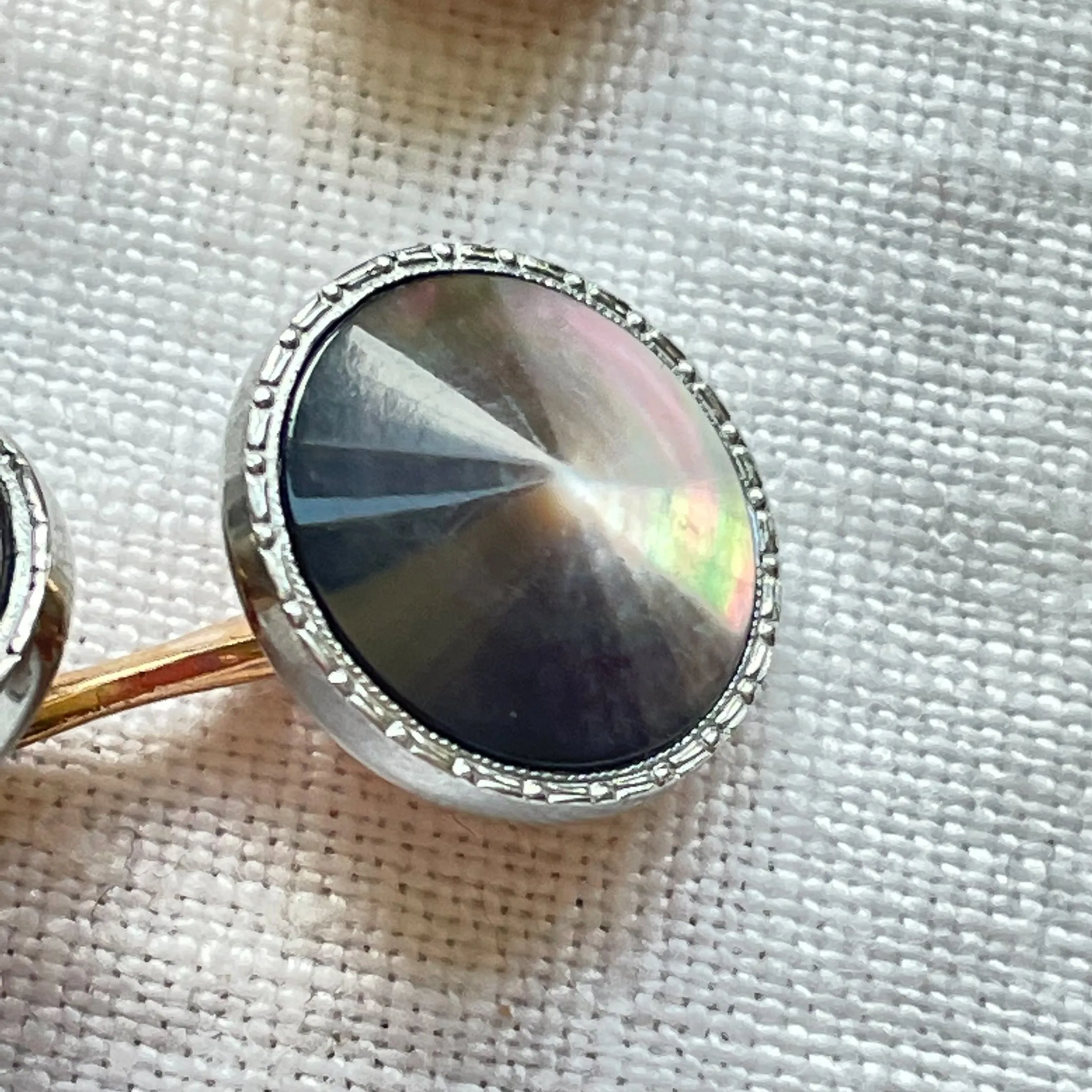 Krementz Vintage Smoky Mother of Pearl or Glass Cufflinks