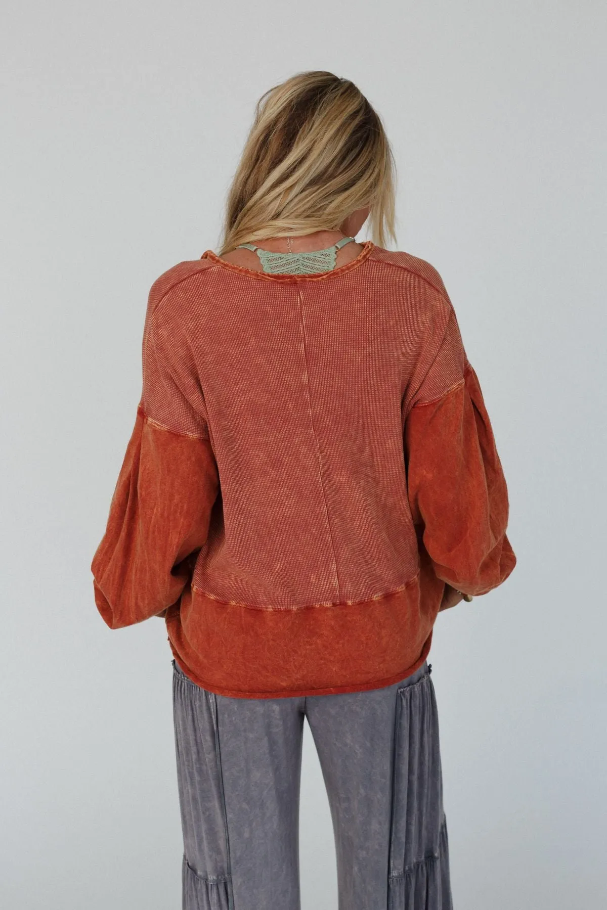 Later Days V Neck Top - Rust
