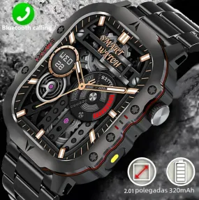 LAXASFIT 2024 Rugged Military Smart Watch Outdoor Sports Watch IP68 Waterproof 2.01" Voice Bluetooth Call Smart Watch Men Women