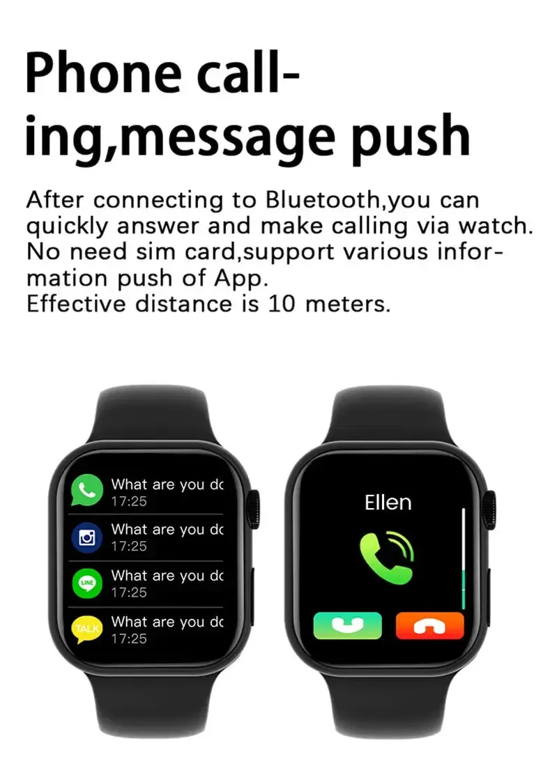 LAXASFIT New Smart Watch 1.73 inch Color Screen Full Touch Custom Dial Bluetooth Call Men Women Smart Watch Android IOS