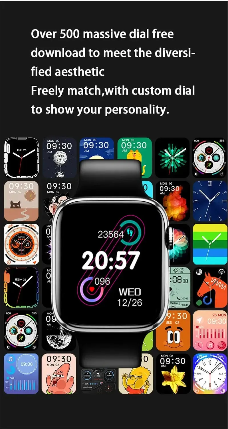 LAXASFIT New Smart Watch 1.73 inch Color Screen Full Touch Custom Dial Bluetooth Call Men Women Smart Watch Android IOS