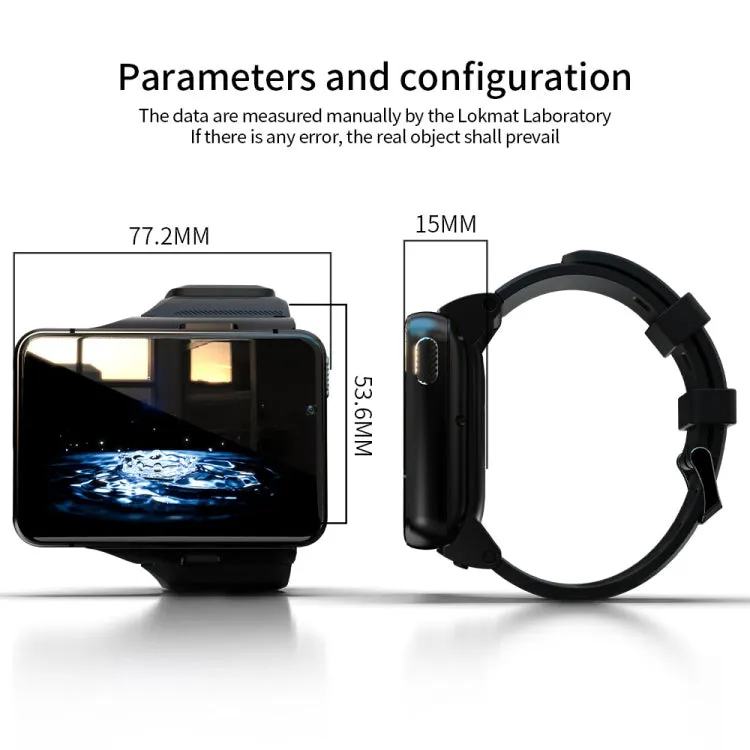 LOKMAT APPLLP Max 4G Call Smart Watch, 2.88 inch MTK6761 Quad Core, 4GB 64GB, Android  9.0, GPS, Heart Rate (Black)