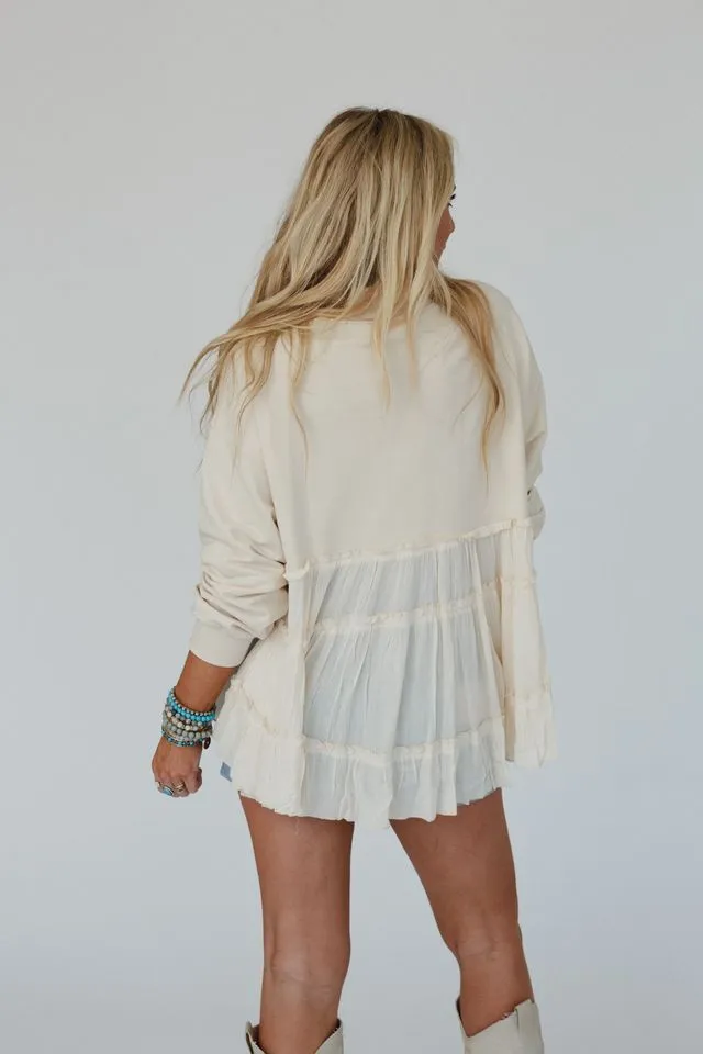 Madeira Tiered Babydoll Top - Beige