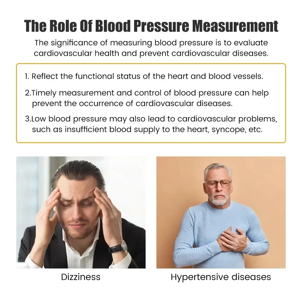 Medical Automatic Sphygmomanometer Digital Arm Wrist BP Blood Pressure Monitor Tensiometer Tonometer  Heart Rate Pulse Meter
