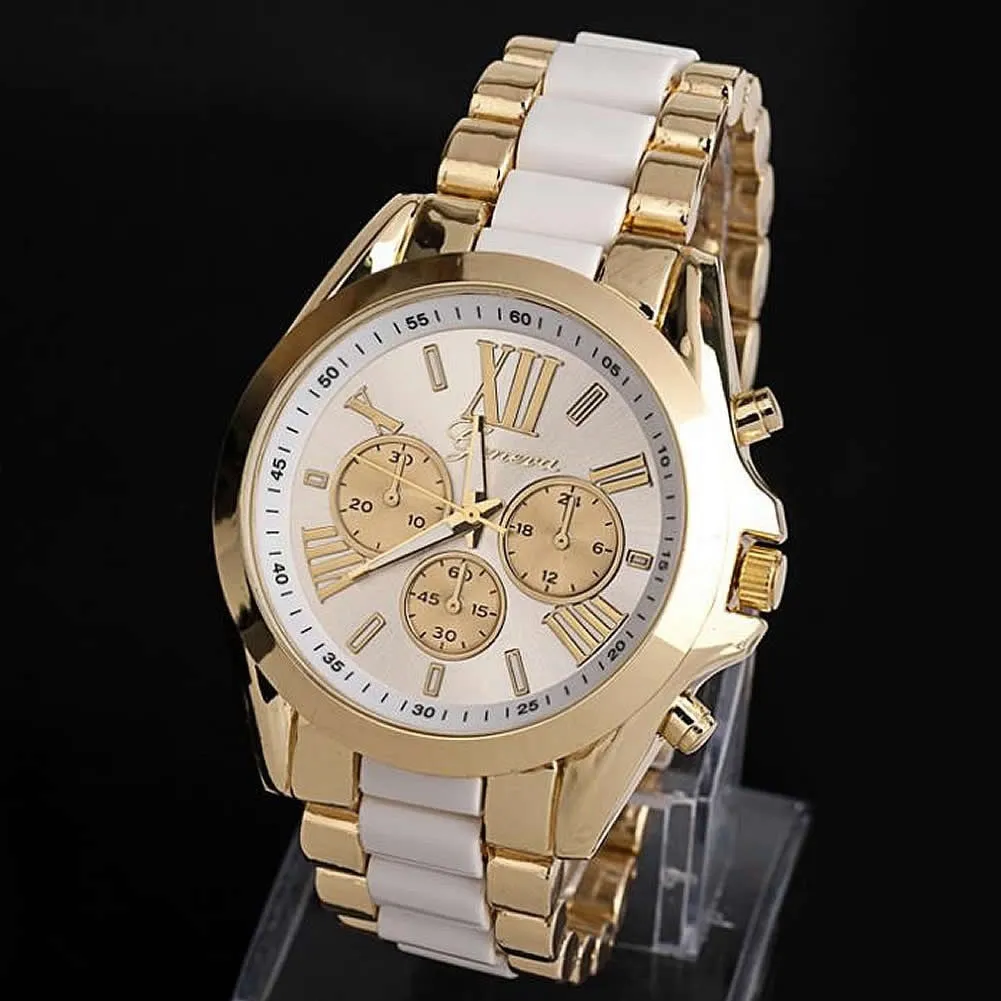 Men Stunning Geneva Stainless Steel Quartz Analog Wrist Watch