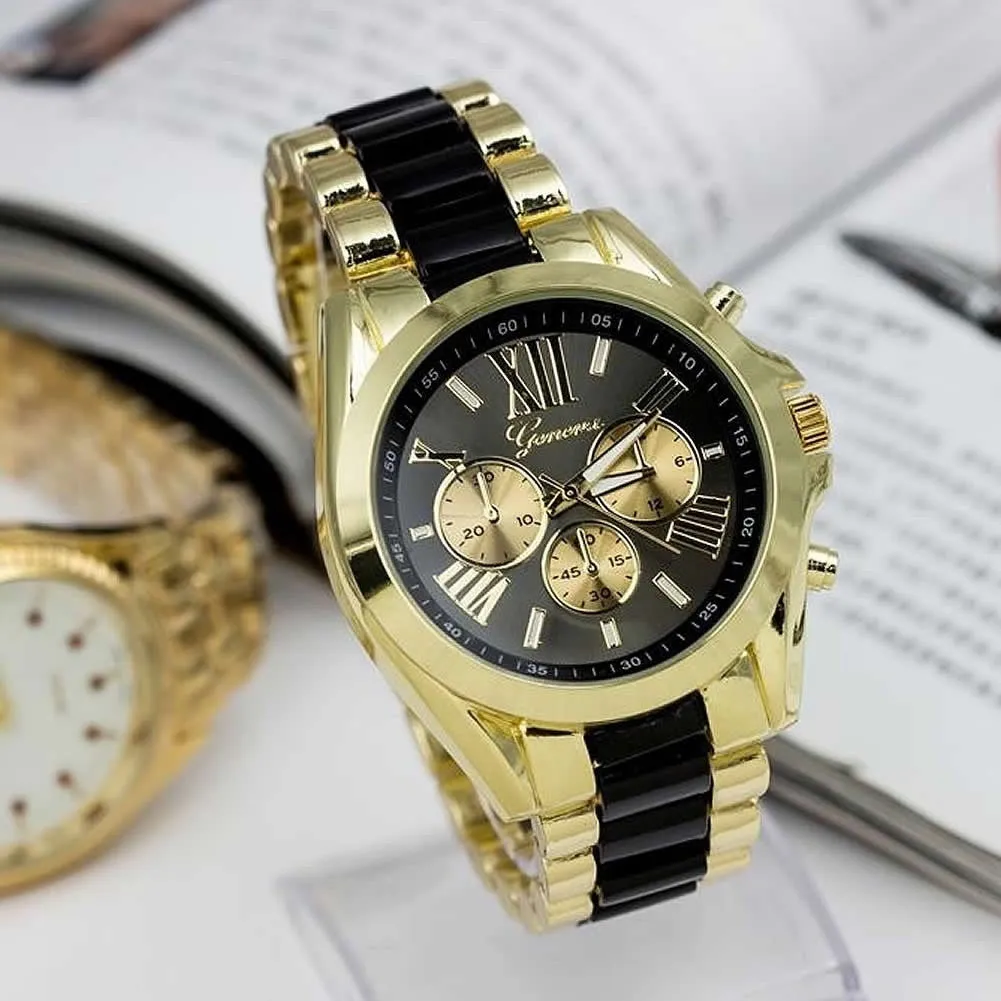 Men Stunning Geneva Stainless Steel Quartz Analog Wrist Watch