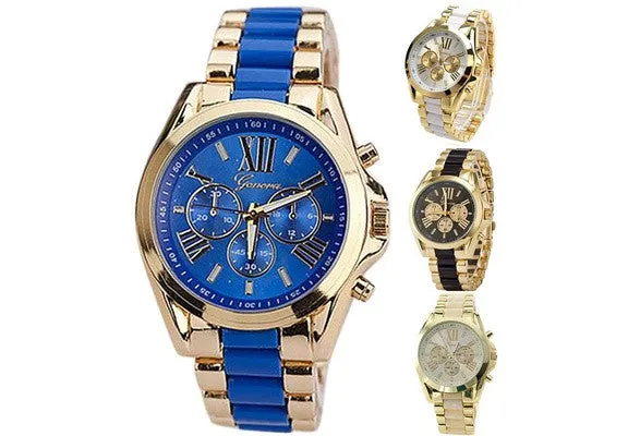 Men Stunning Geneva Stainless Steel Quartz Analog Wrist Watch