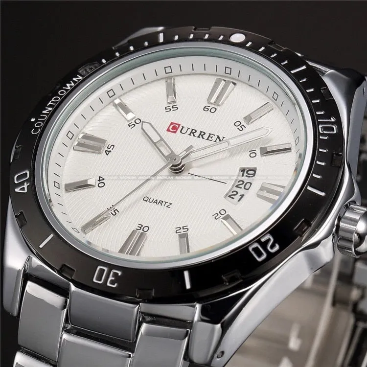 Mens Watches Top Luxury Brand CURREN 2018 Men Full Steel Watches Quartz Watch Analog Waterproof Sports Army Military WristWatch