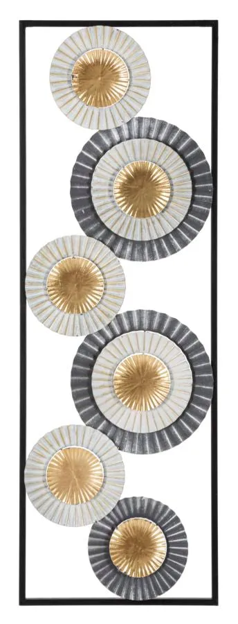 Metallic Circles in Square Frame Wall Decor