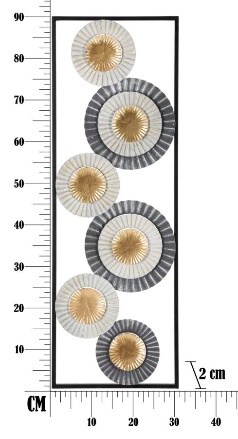 Metallic Circles in Square Frame Wall Decor