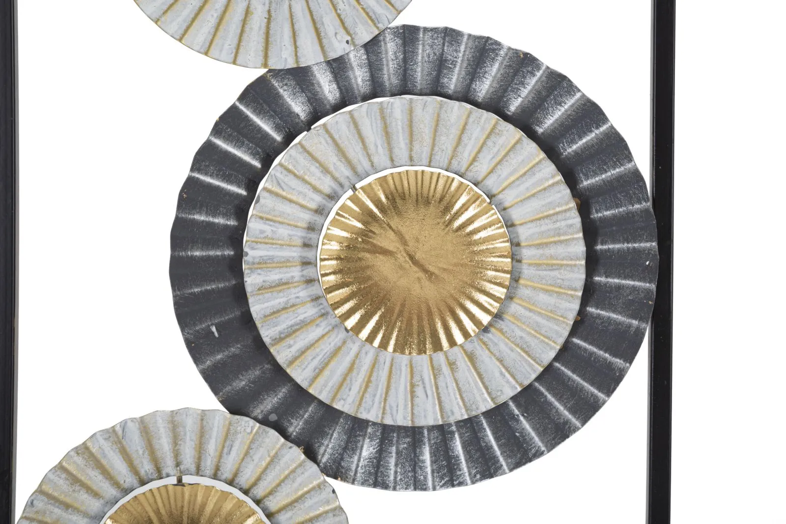 Metallic Circles in Square Frame Wall Decor