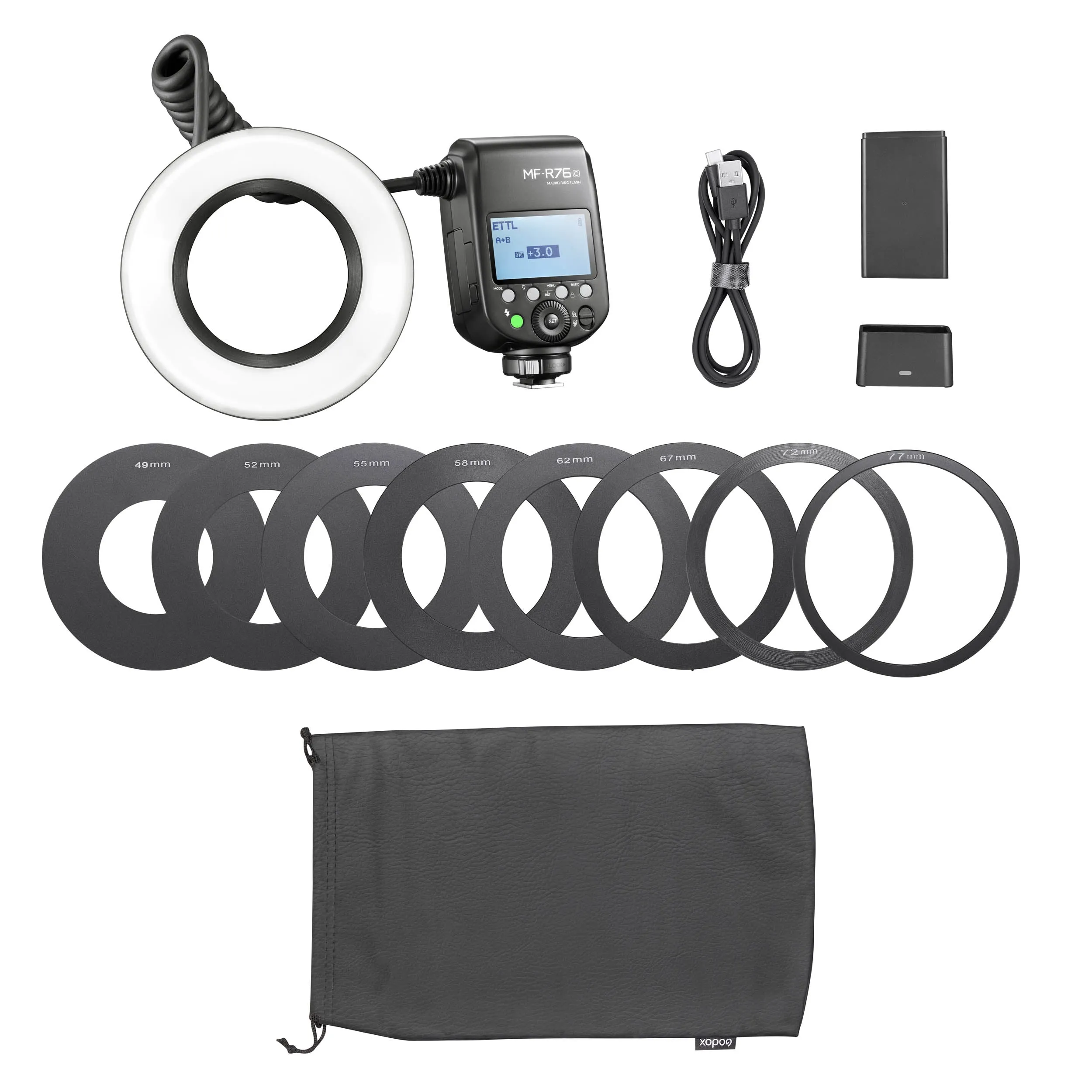 MF-R76 C/N/S On-Camera TTL Macro Photography Ring Flash