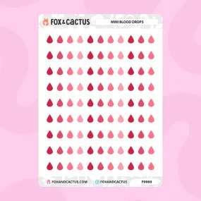 Mini Monthly Blood Drop Stickers