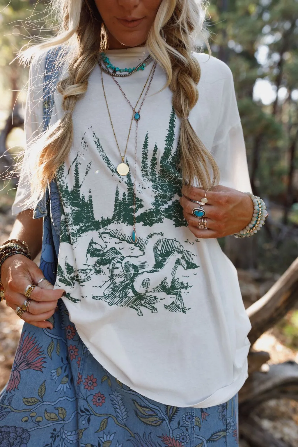 Mountains Are Calling Graphic Tee - Ivory