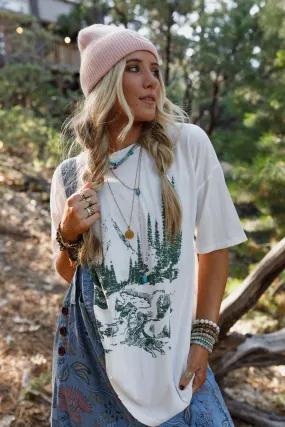 Mountains Are Calling Graphic Tee - Ivory