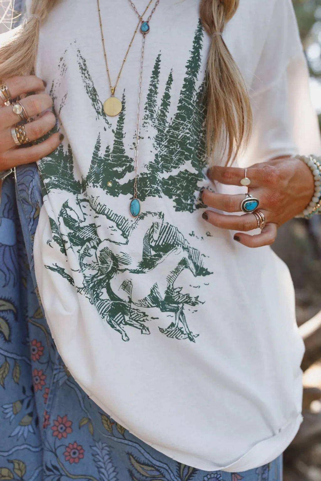Mountains Are Calling Graphic Tee - Ivory