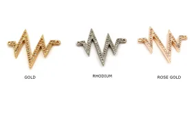 MP3726 Heart Beat Graph Cubic Zircon Pendant/Charm