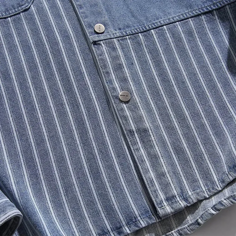 NEW Men's Patchwork Denim Shirt