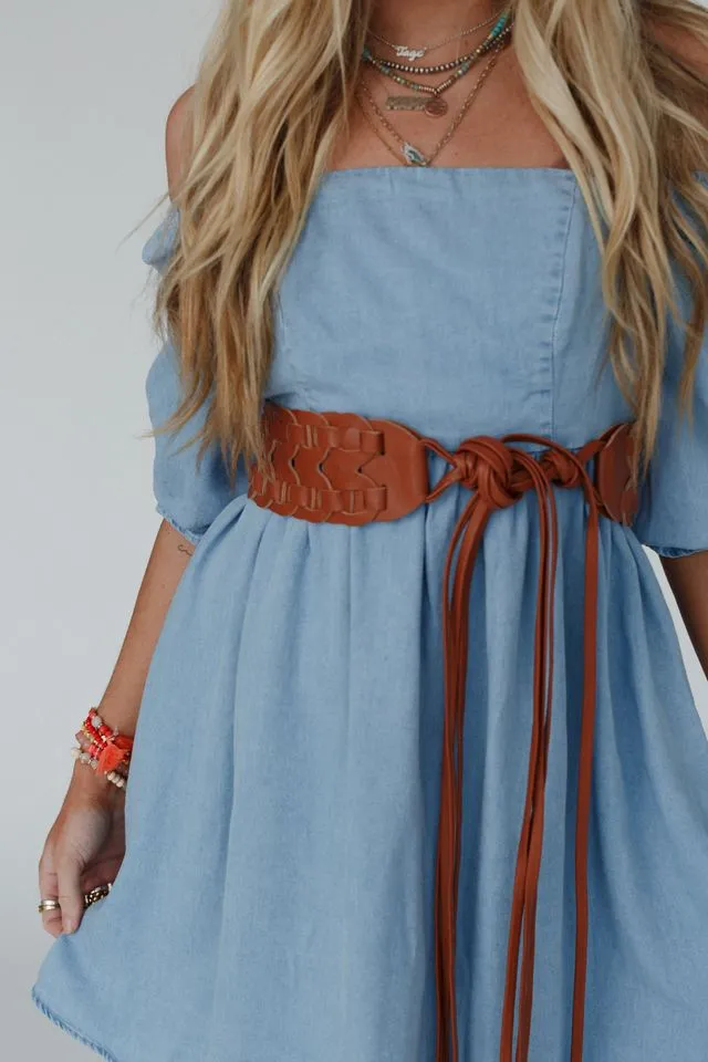 Nomadic Knot Leather Belt - Camel