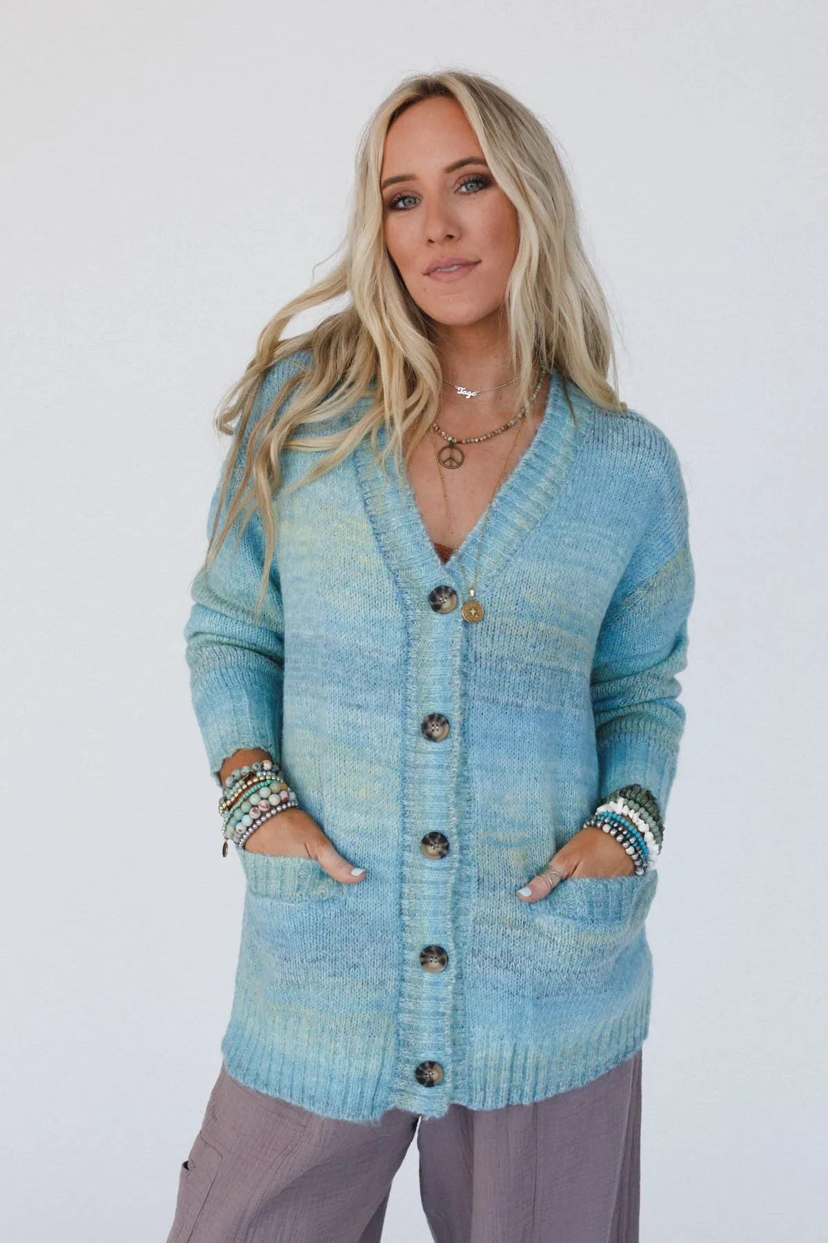 Ocean Side Cardigan - Green