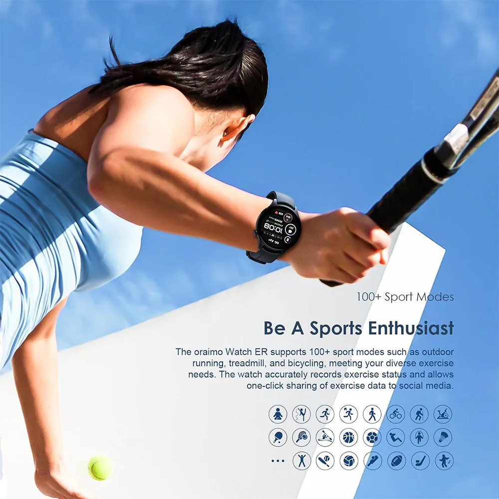Oraimo Watch ER OSW-42 Smart Watch With Black Silicone Strap