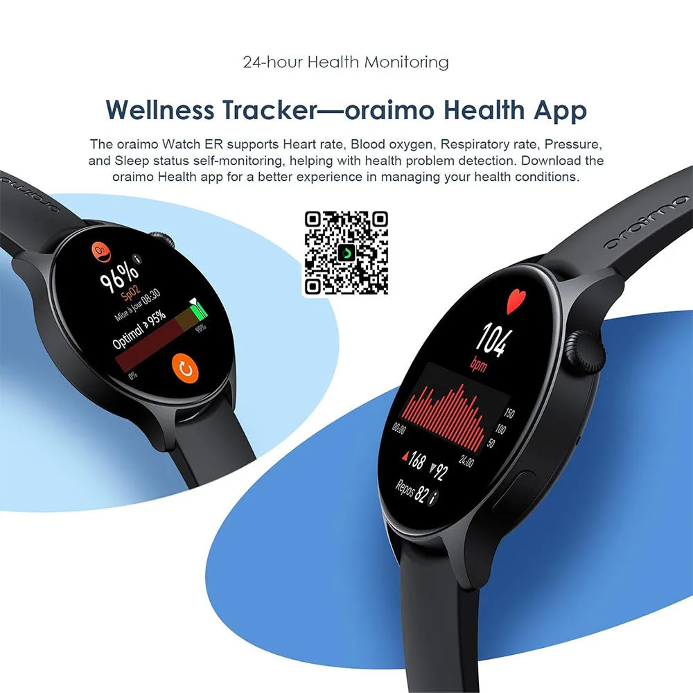 Oraimo Watch ER OSW-42 Smart Watch With Black Silicone Strap