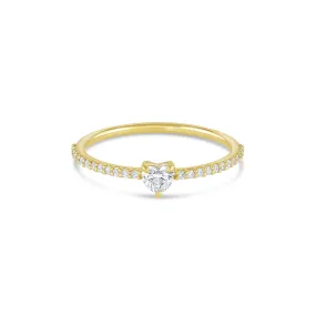 Pavé Heart Diamond Stacker