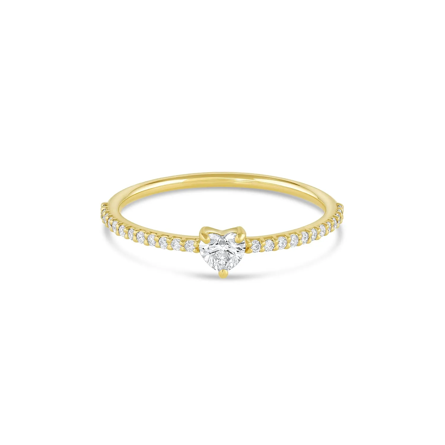 Pavé Heart Diamond Stacker