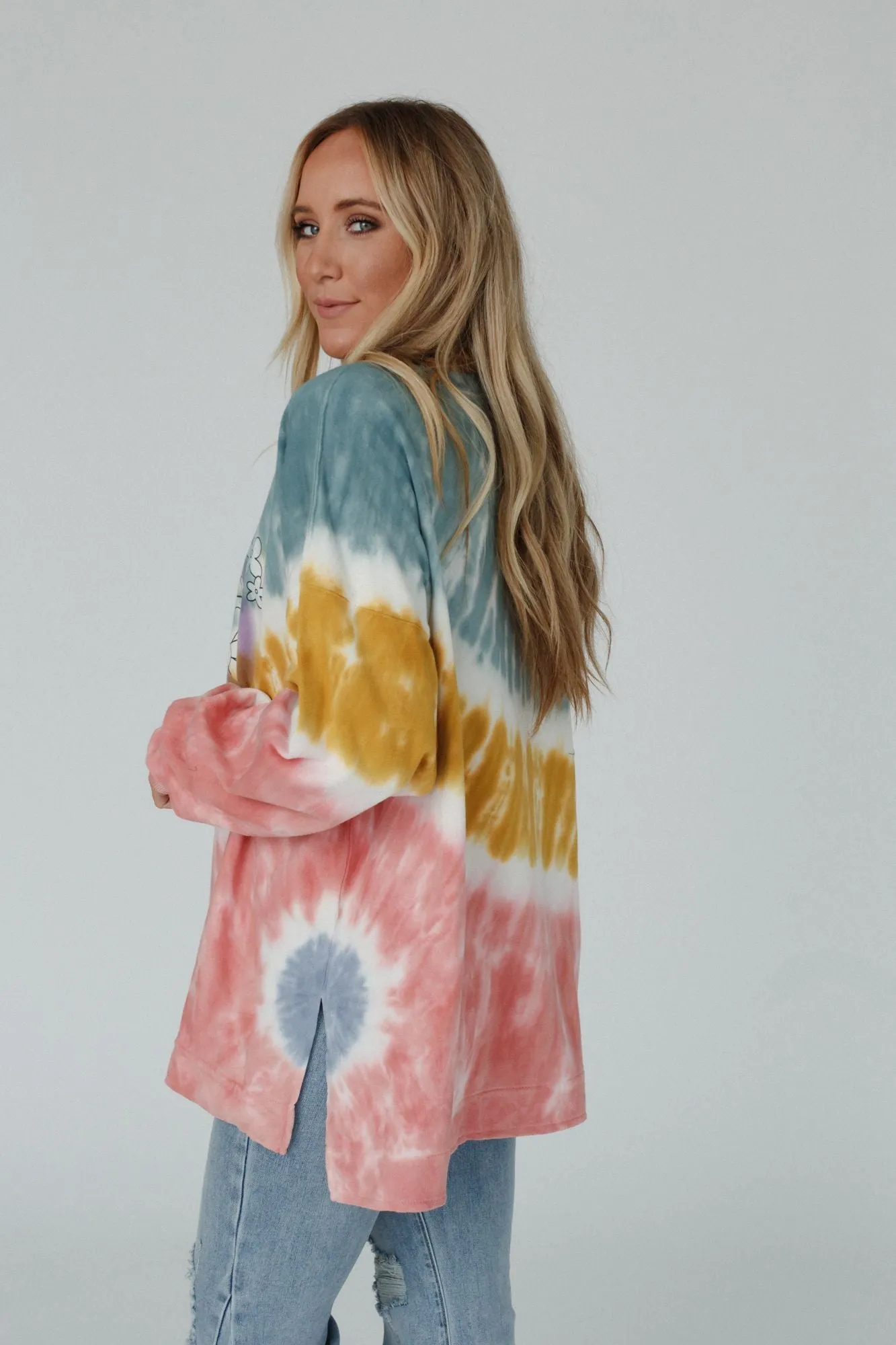 Peace Trail Tie Dye Top - Blue