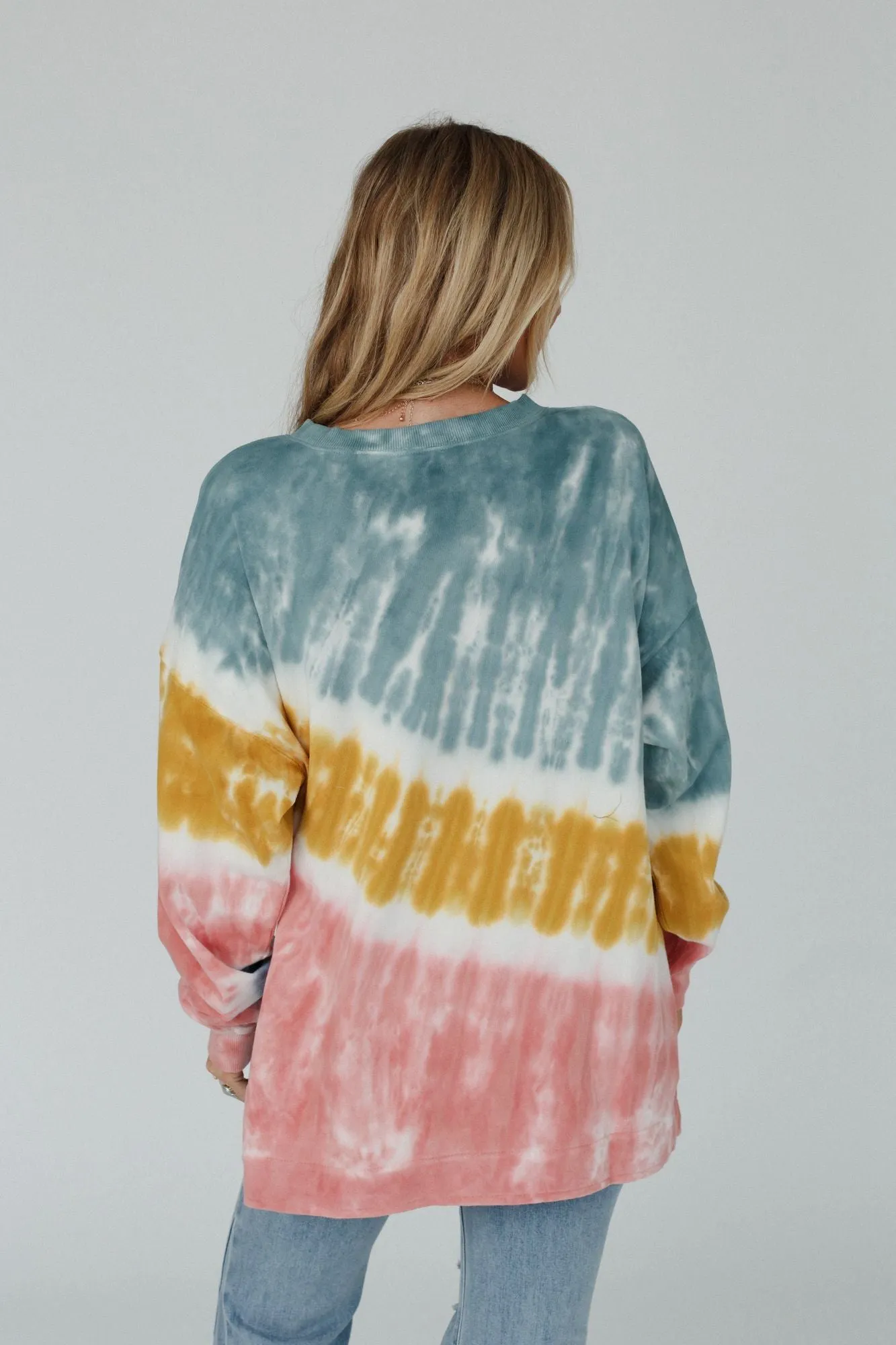 Peace Trail Tie Dye Top - Blue