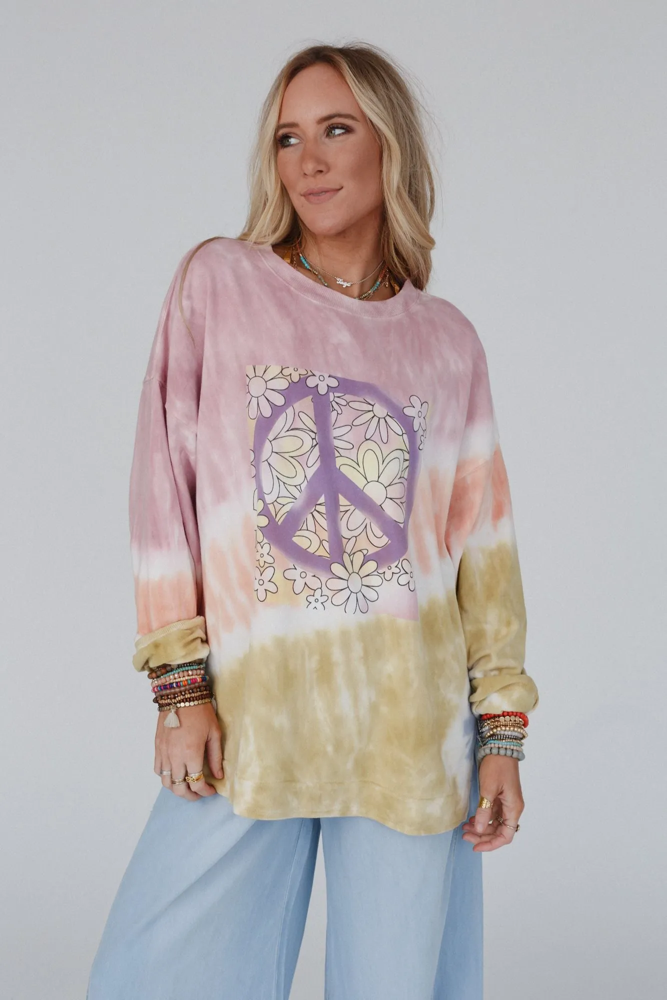 Peace Trail Tie Dye Top - Rose
