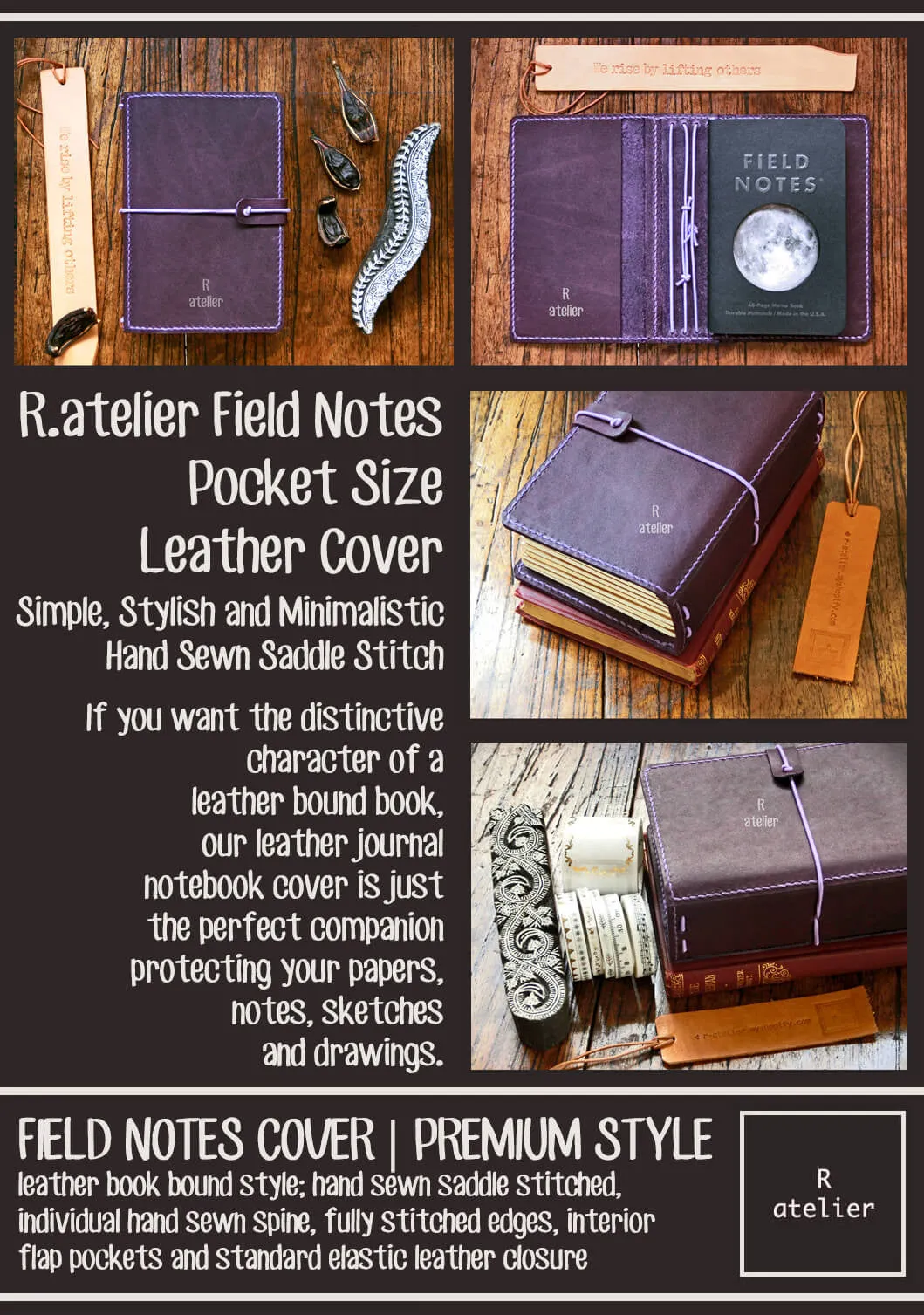 R.atelier Pocket TN Leather Folio | Eggplant Purple