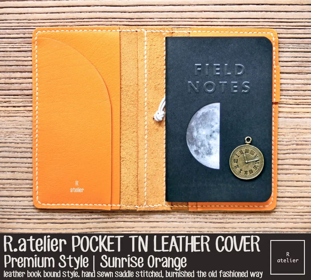 R.atelier Pocket TN Leather Folio | Sunrise Orange