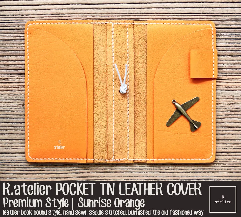 R.atelier Pocket TN Leather Folio | Sunrise Orange