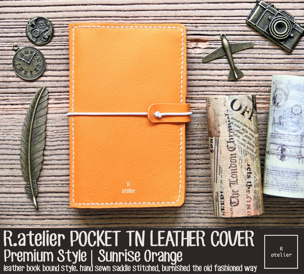R.atelier Pocket TN Leather Folio | Sunrise Orange