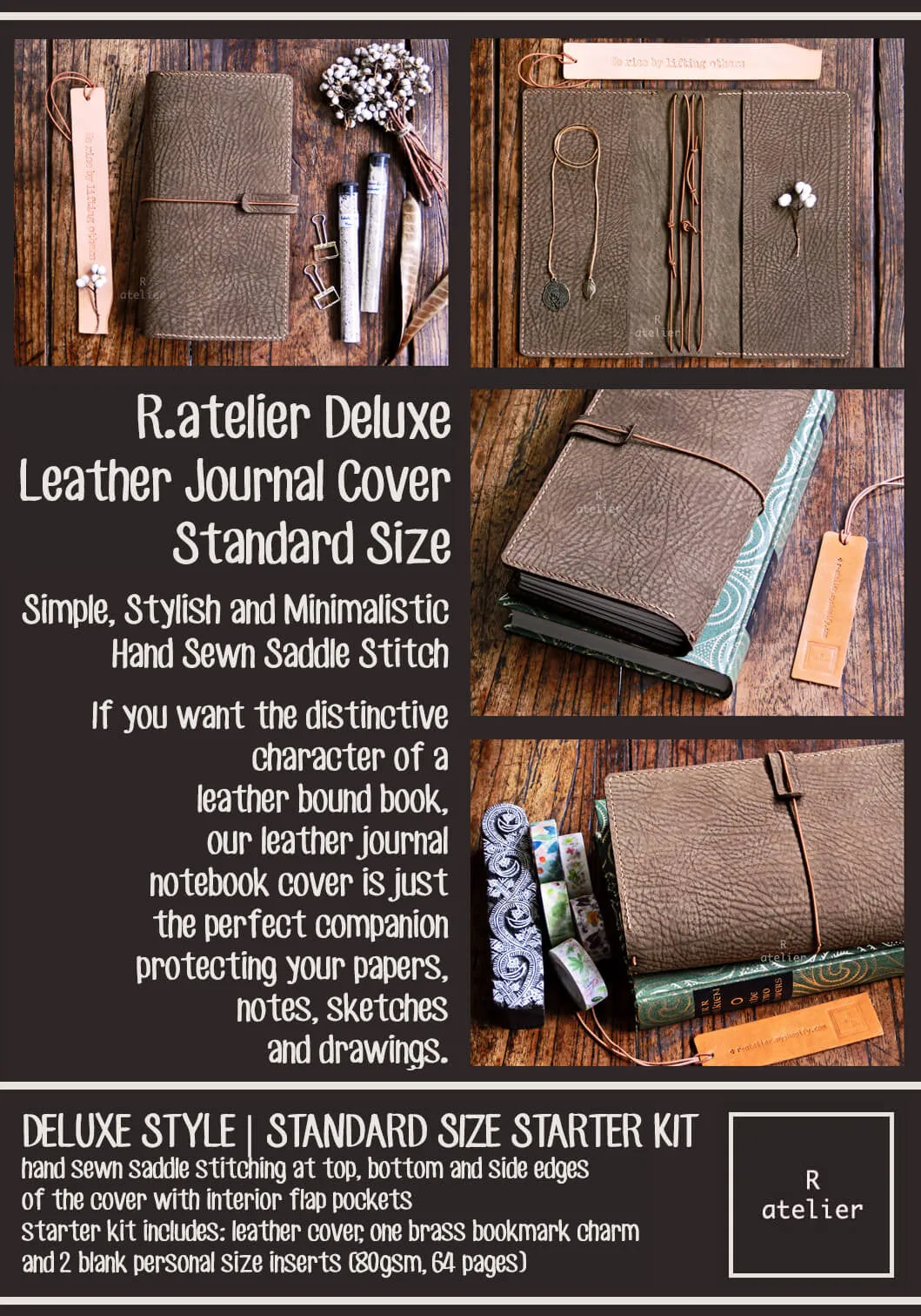 R.atelier Standard TN Leather Folio | Tree Bark