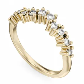 Scattered Diamond Wedding Band