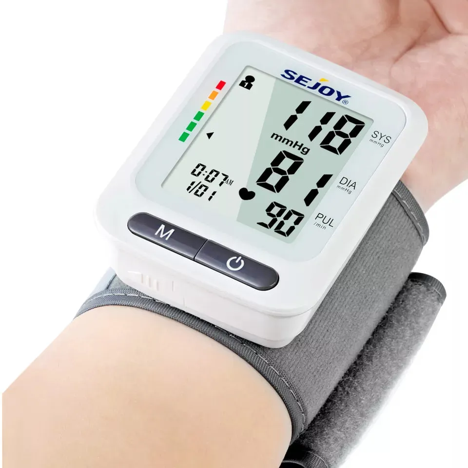 SEJOY Wrist Blood Pressure Monitor Automatic Digital Cuff Heart Rate BP Machine
