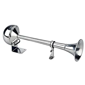 Single Stainless Steel Trumpet Horn 12 Volt