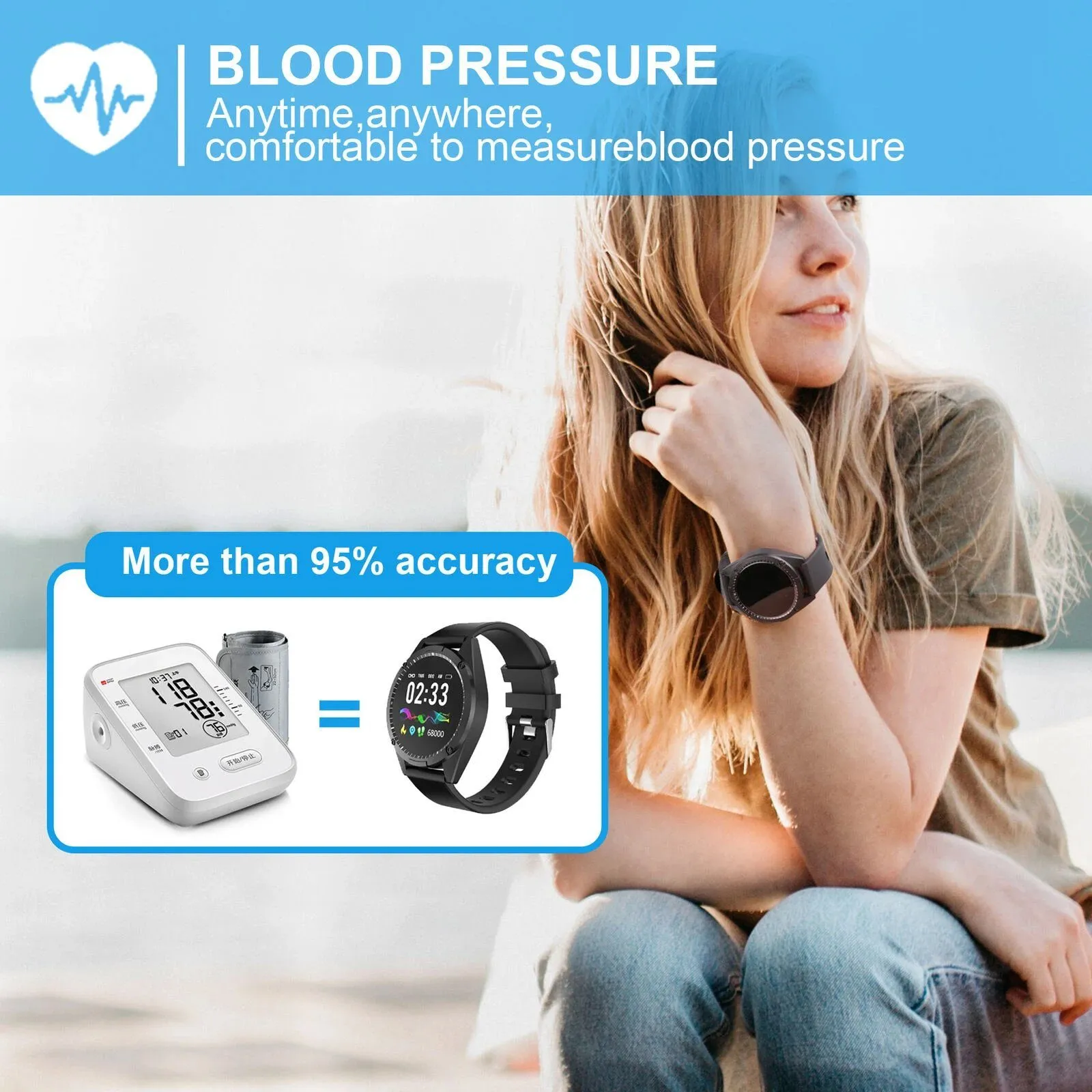 Smart Sport Watch Activity Tracker with Blood Pressure Heart Rate Sleep Monitor