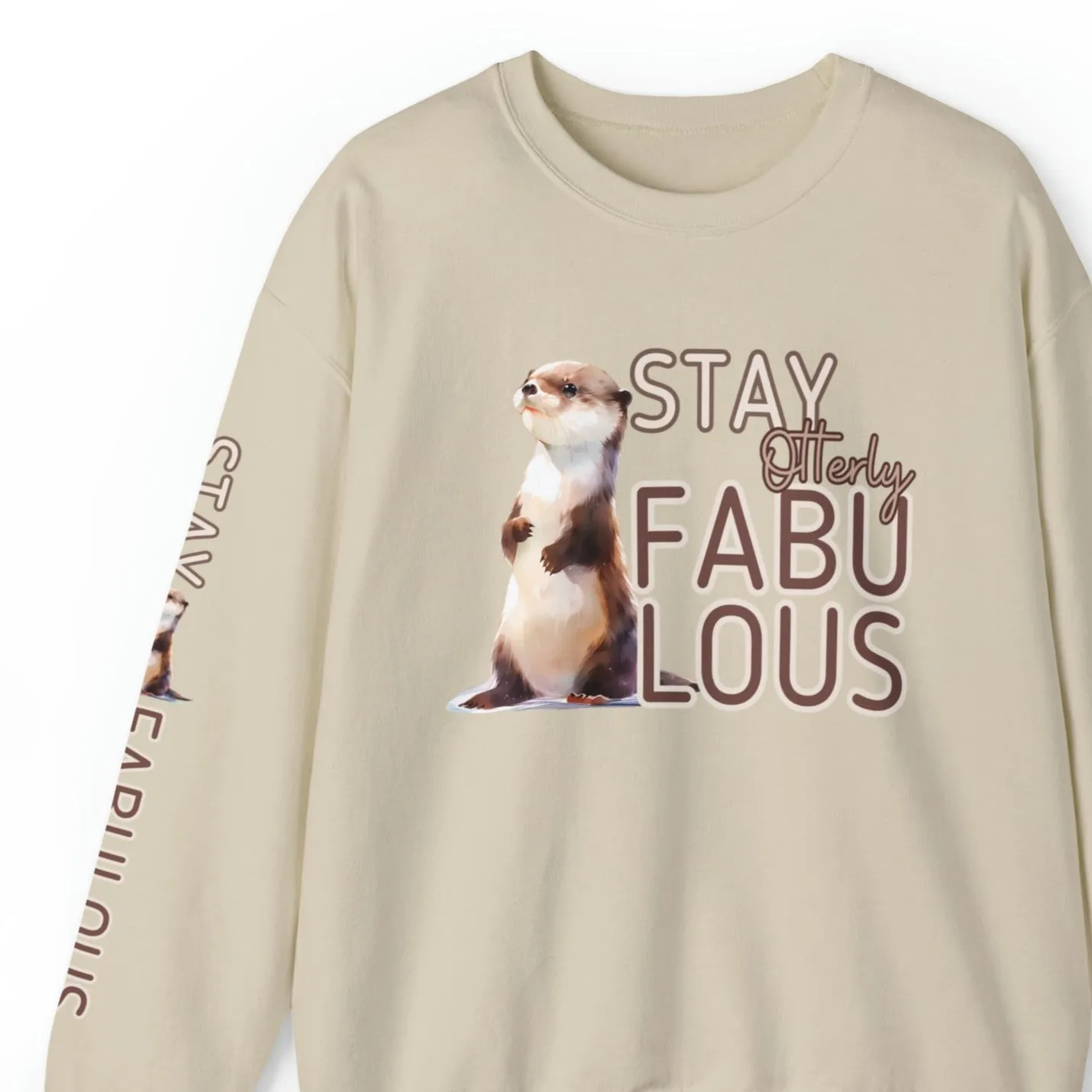 Stay Otterly Fabulous: Women's Sweatshirt with Otter and Arm Detail