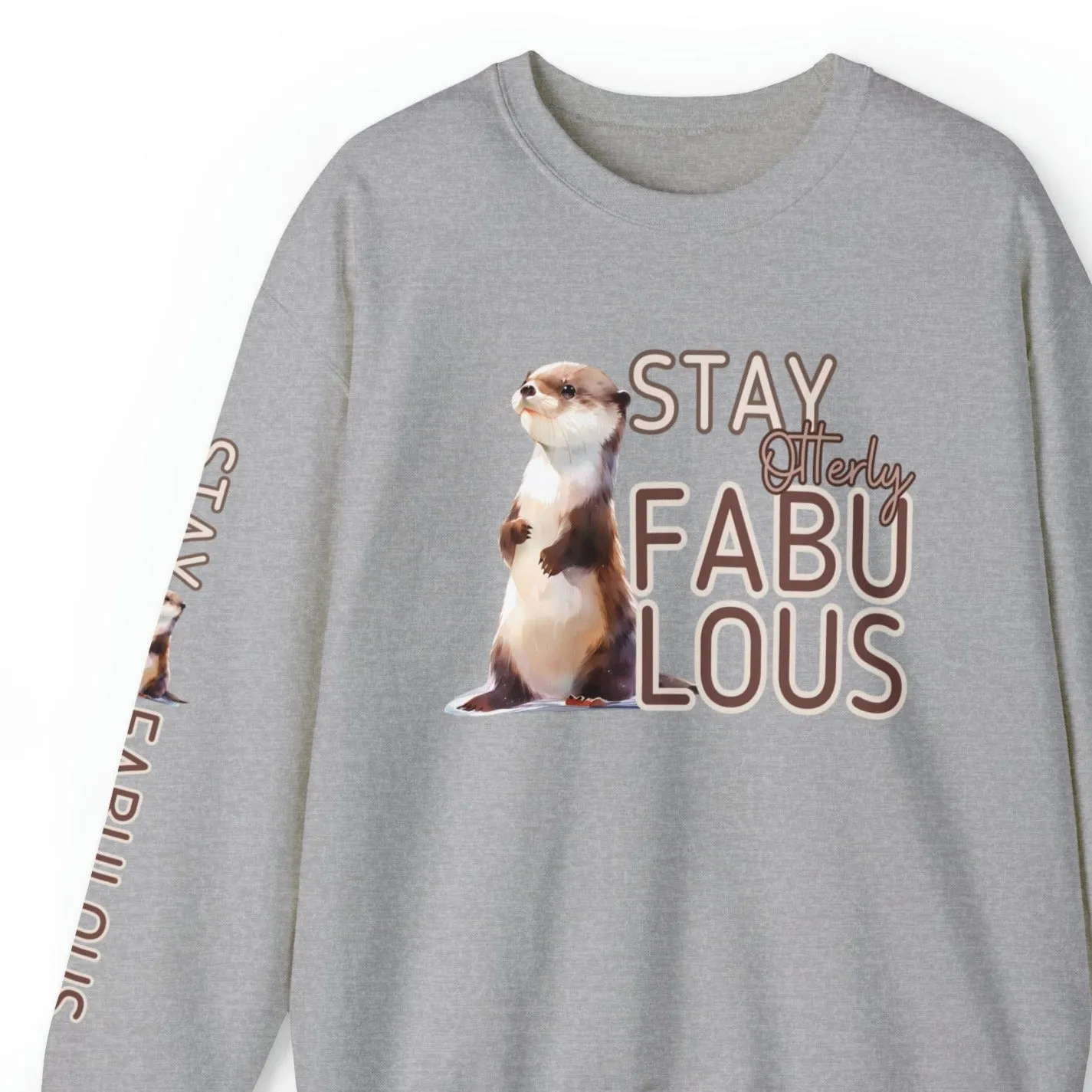 Stay Otterly Fabulous: Women's Sweatshirt with Otter and Arm Detail