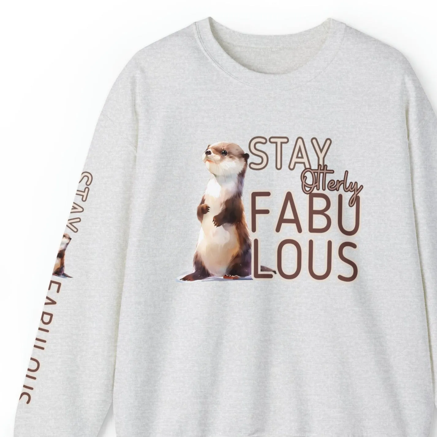 Stay Otterly Fabulous: Women's Sweatshirt with Otter and Arm Detail