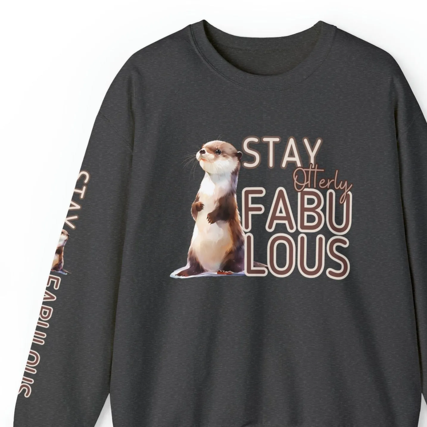Stay Otterly Fabulous: Women's Sweatshirt with Otter and Arm Detail