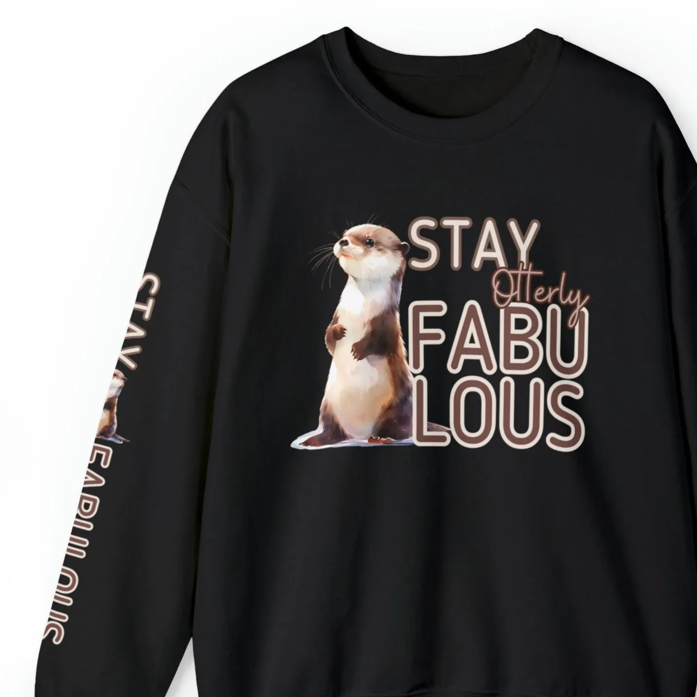 Stay Otterly Fabulous: Women's Sweatshirt with Otter and Arm Detail