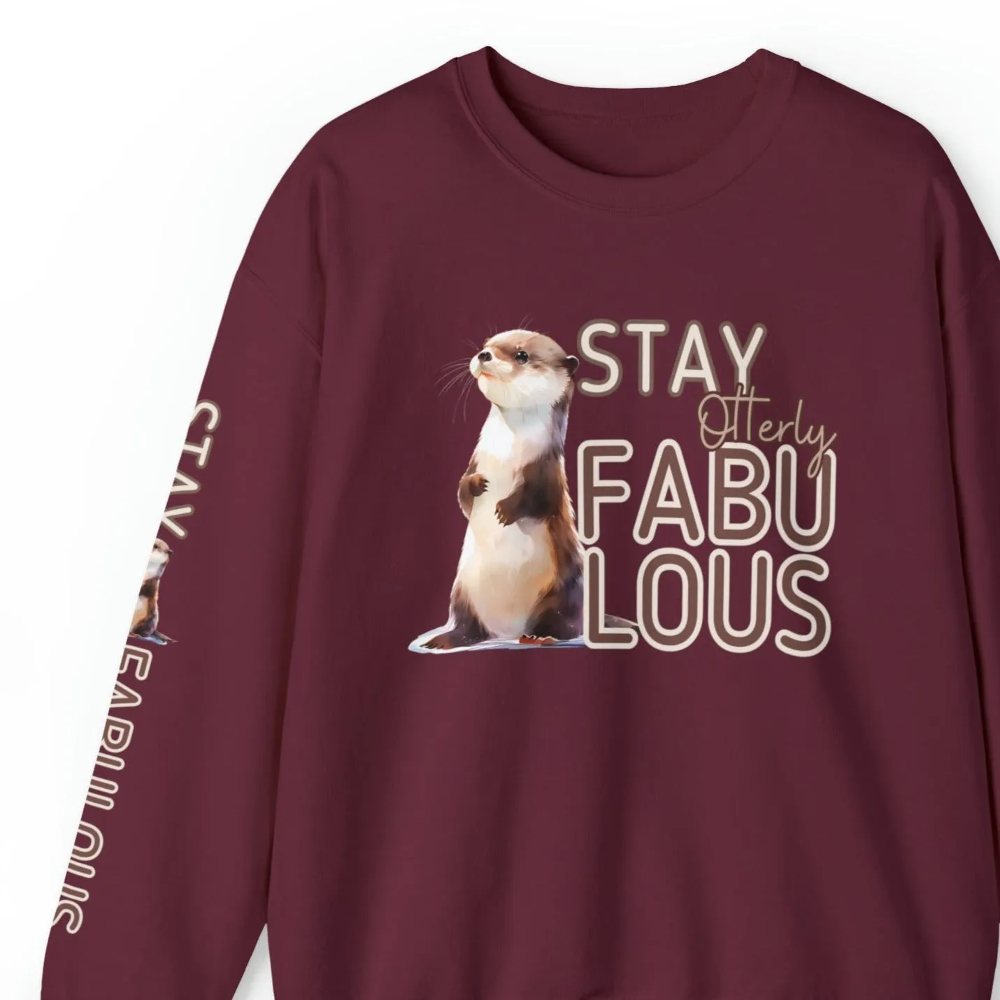 Stay Otterly Fabulous: Women's Sweatshirt with Otter and Arm Detail