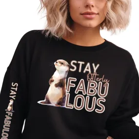 Stay Otterly Fabulous: Women's Sweatshirt with Otter and Arm Detail